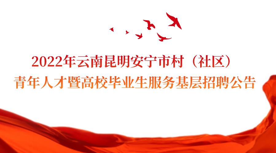 2022年云南昆明安宁市村（社区）青年人才暨 高校毕业生服务基层招聘公告